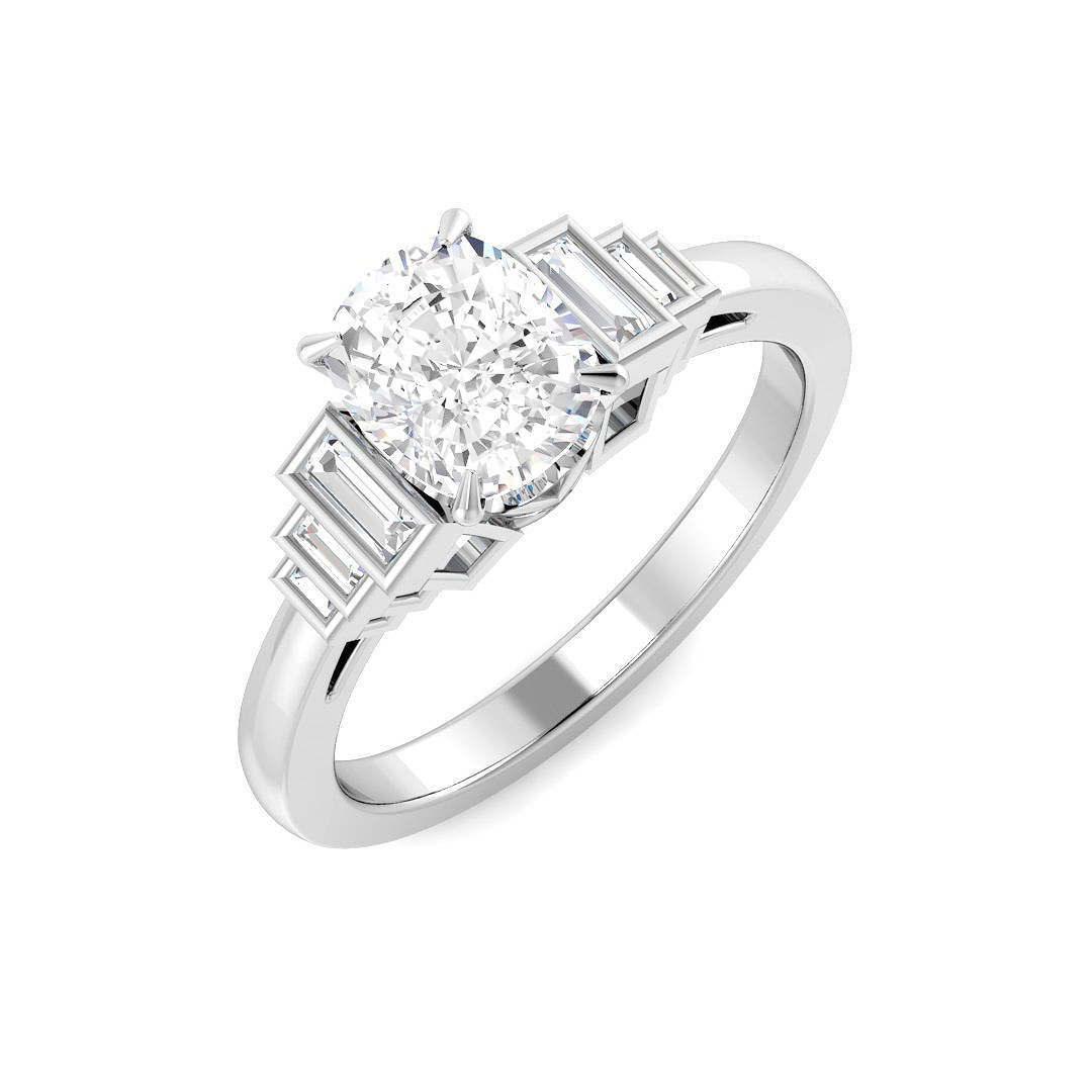 1.13ct Natural Diamond 6-10 Stone Ring in Platinum Platinum
