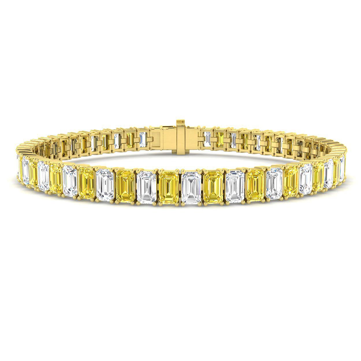 17.31ct Lab-Grown Diamond Tennis Bracelet in 9K Yellow Gold