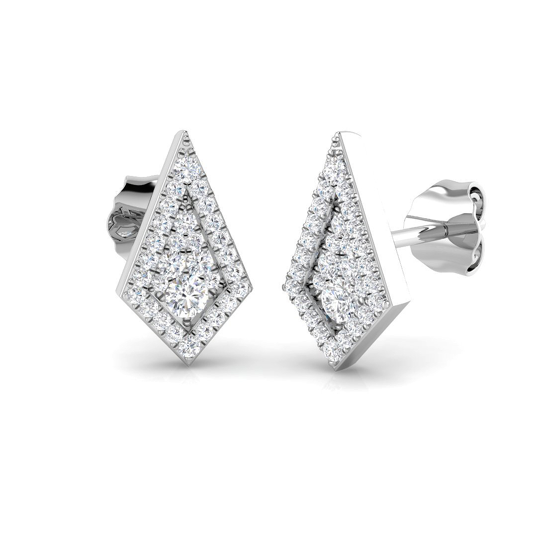 0.22ct Natural Diamond Shape Earrings in 9K White Gold