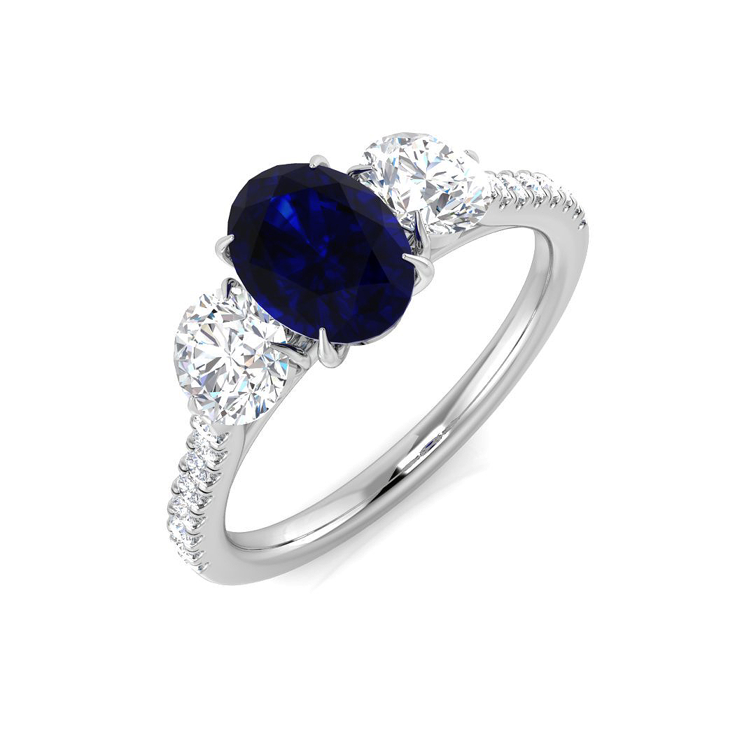 Blue Sapphire Ring in Platinum Platinum