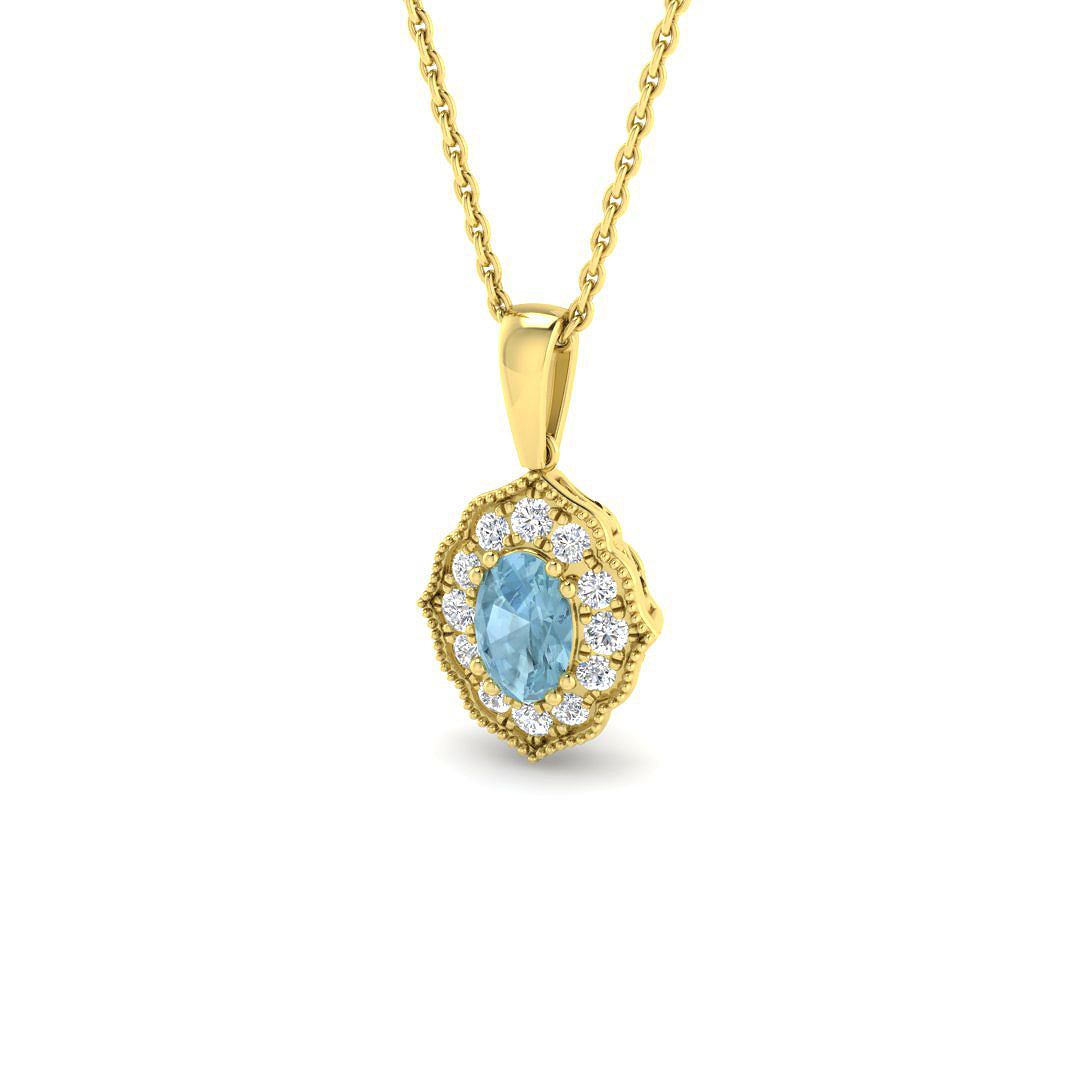 Halo Pendant in 9K Yellow Gold