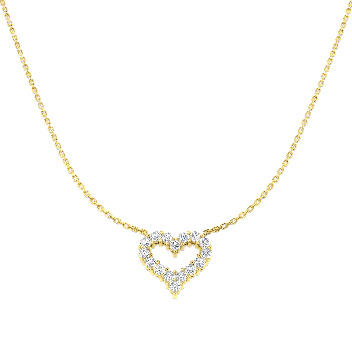 0.66ct Lab-Grown Diamond Heart Necklace in 9K Yellow Gold