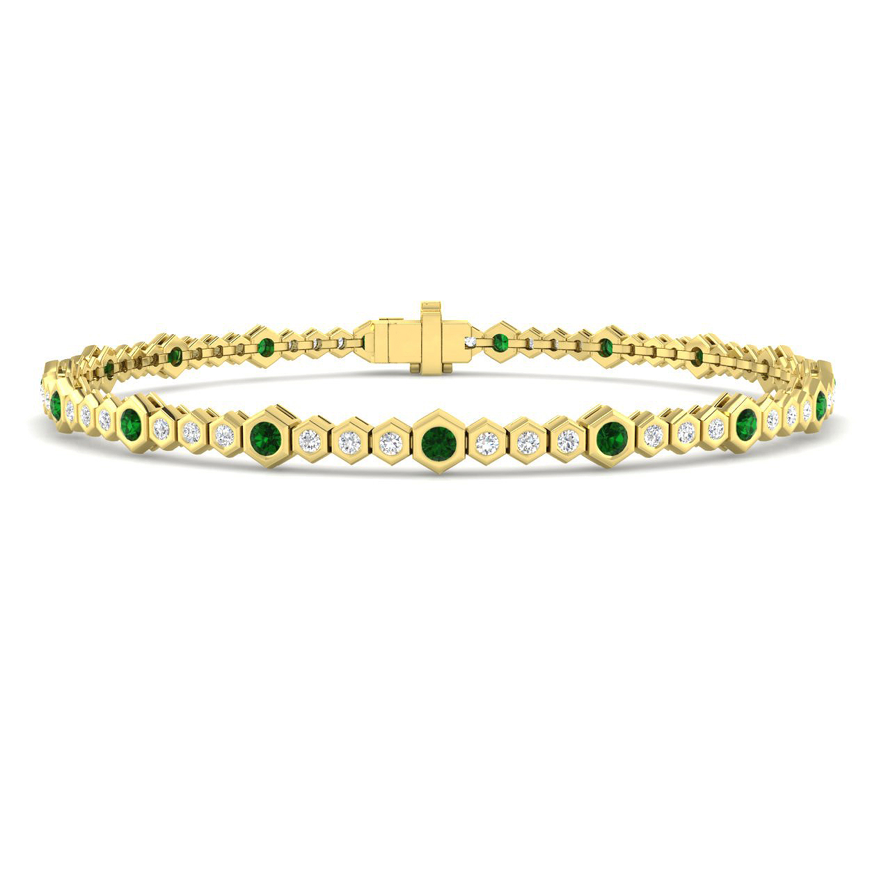 Emerald Bracelet in 9K Yellow Gold