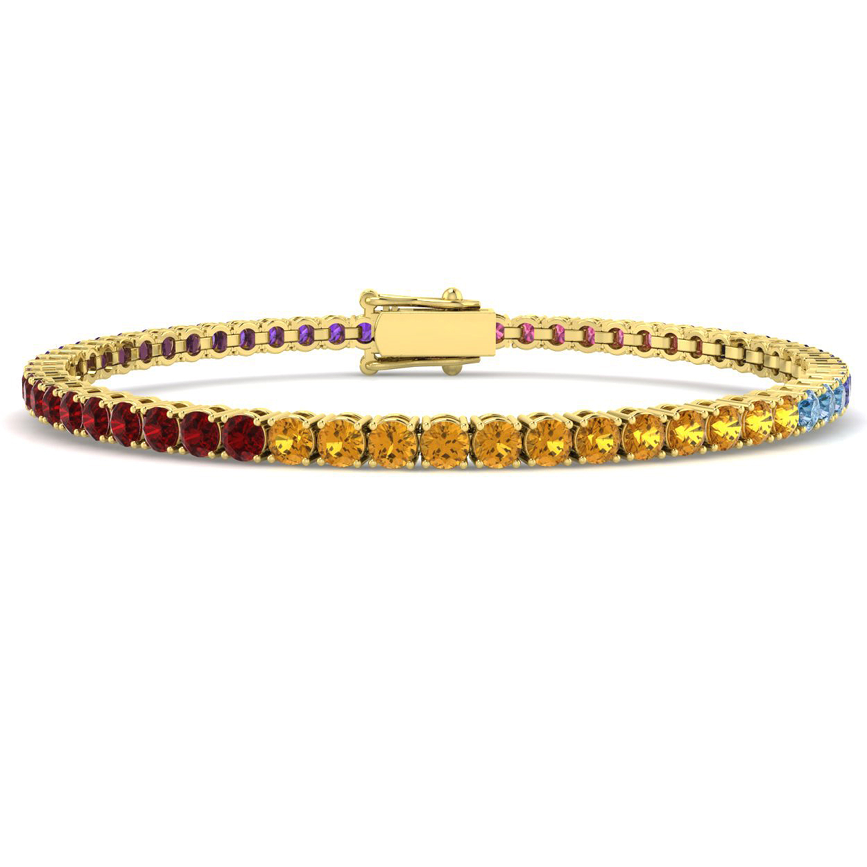 Multi Sapphire Bracelet in 9K Yellow Gold