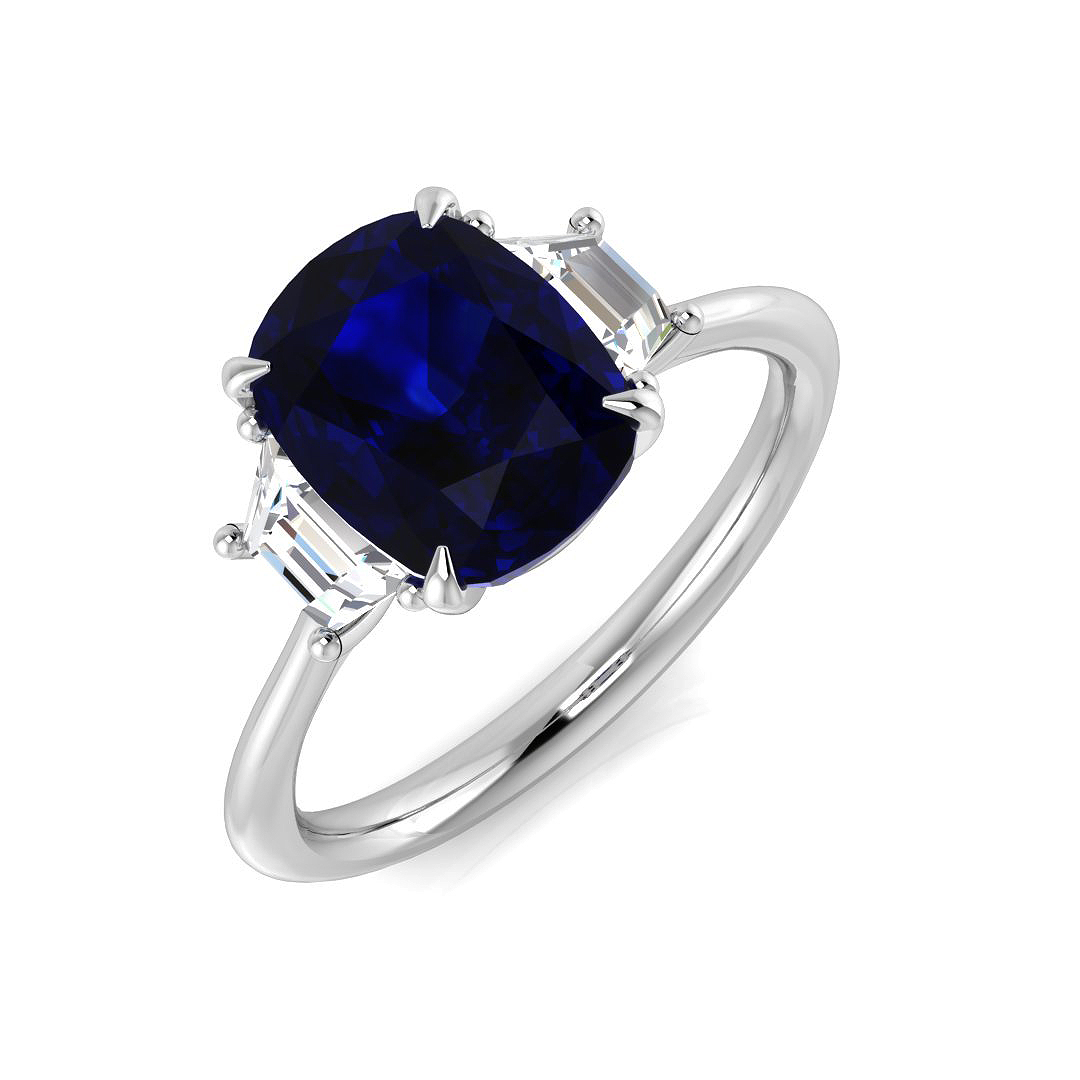 Blue Sapphire Ring in Platinum Platinum