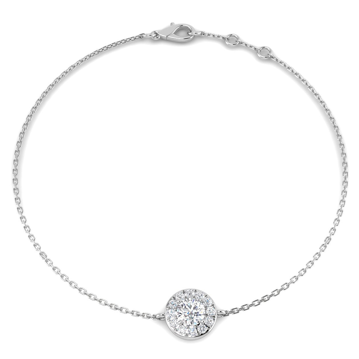 0.51ct Lab-Grown Diamond Halo Bracelet in 9K White Gold