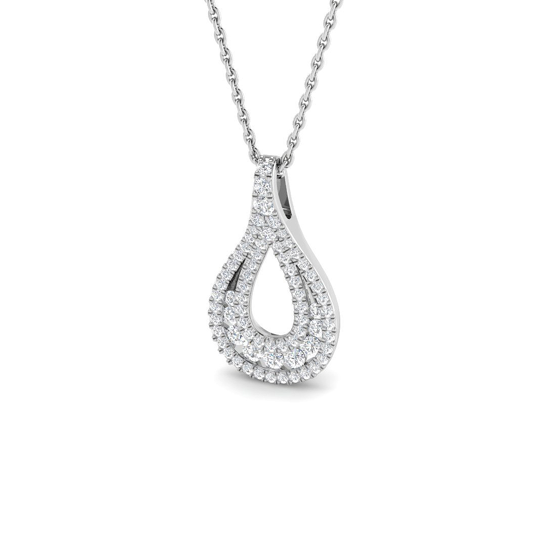 0.30ct Natural Diamond Fancy Pendant in 9K White Gold