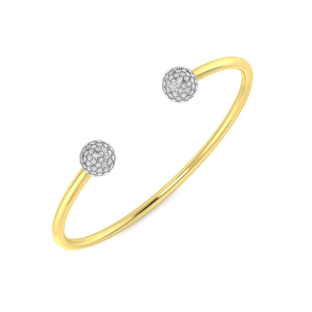 0.41ct Natural Diamond Torque Bangle in 9K Yellow Gold