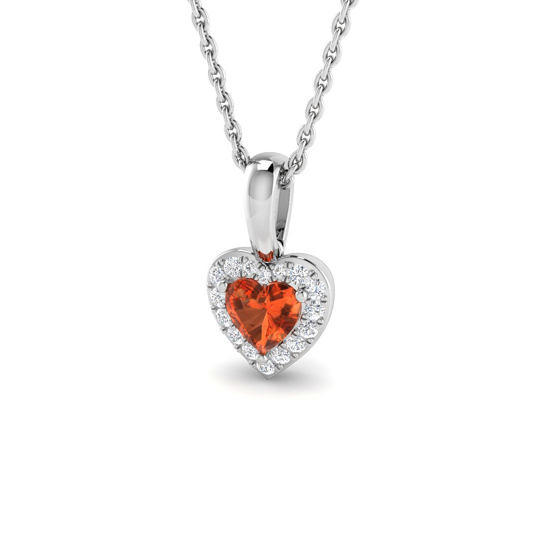 Multi Sapphire Pendant in 9K White Gold