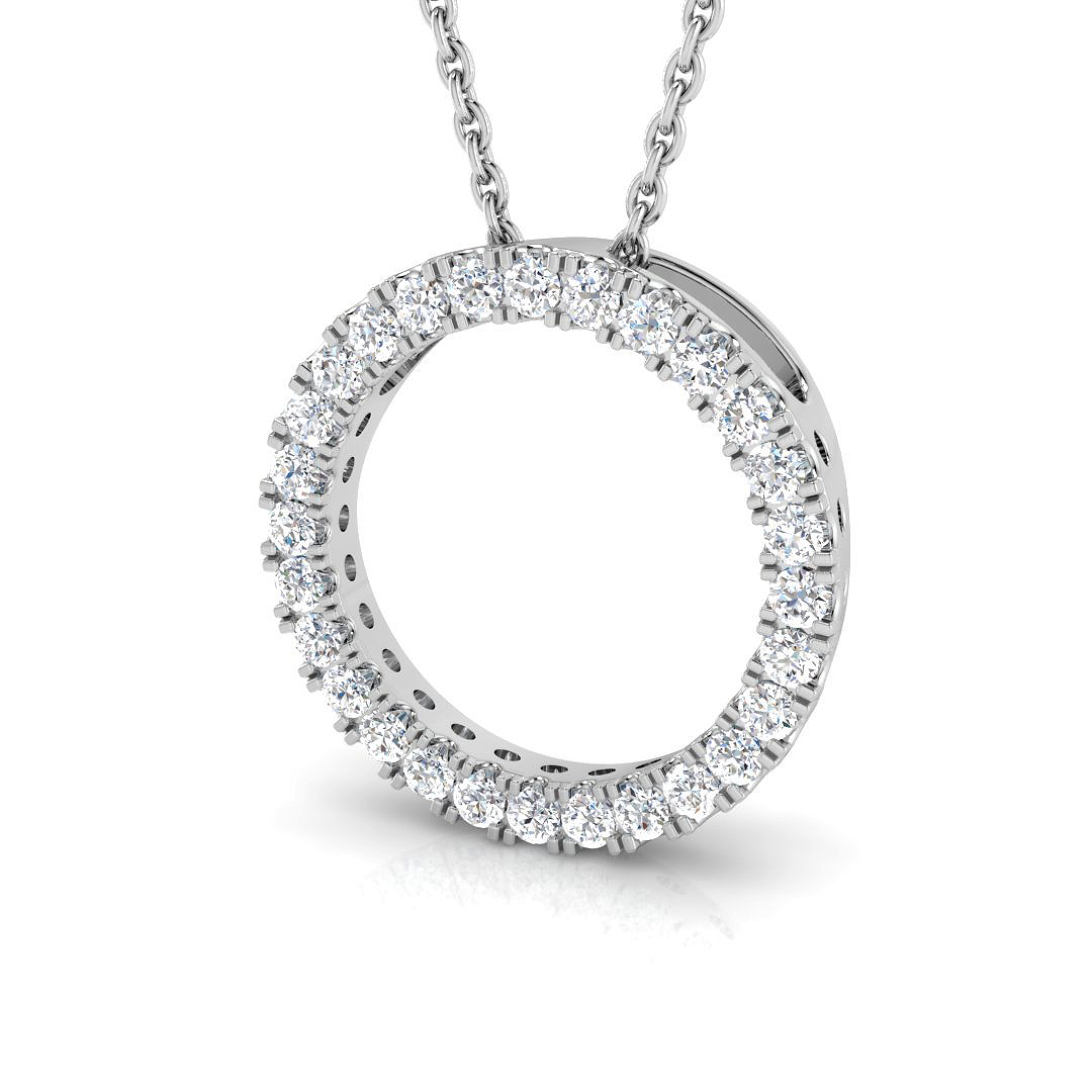 0.25ct Natural Diamond Circle of Life Pendant in 9K White Gold