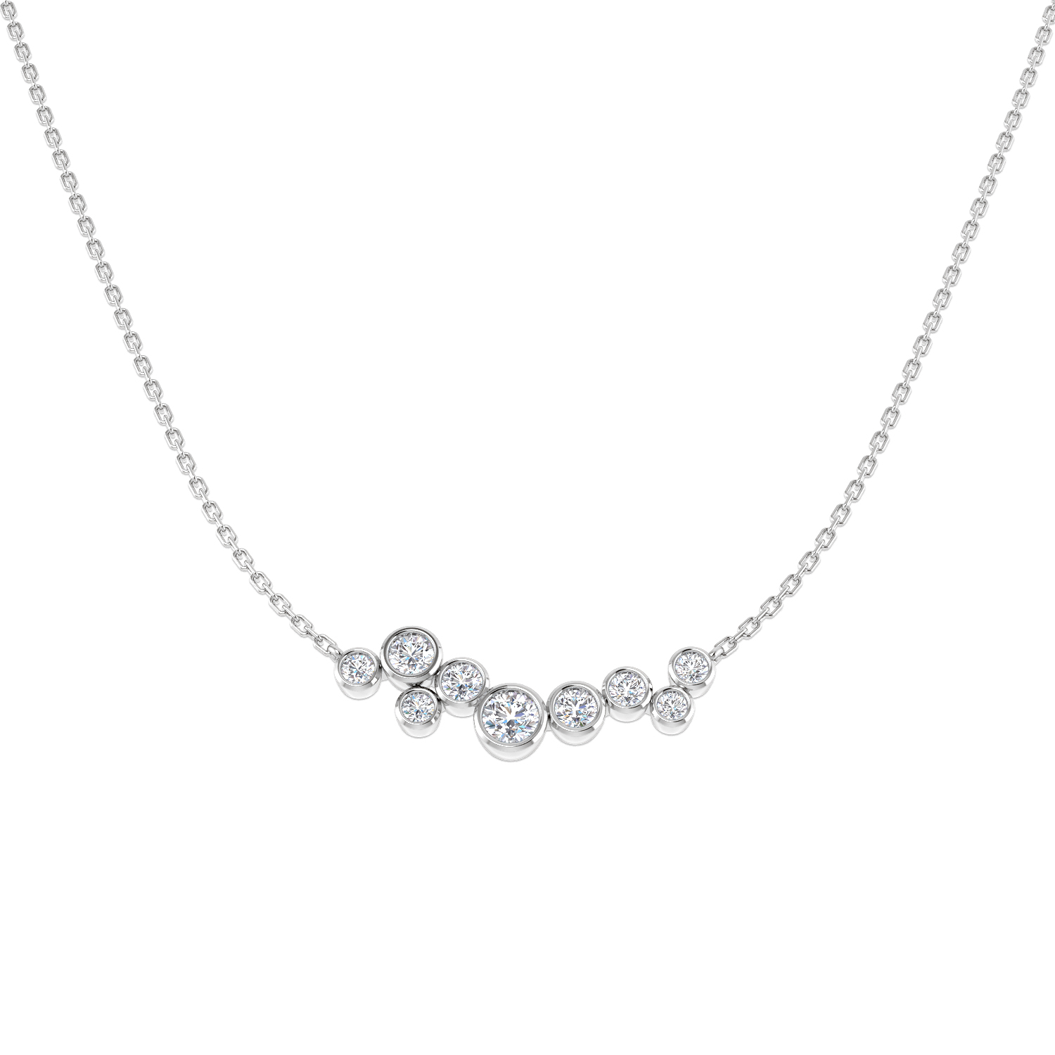 0.78ct Lab-Grown Diamond Spectacle Necklace in 9K White Gold