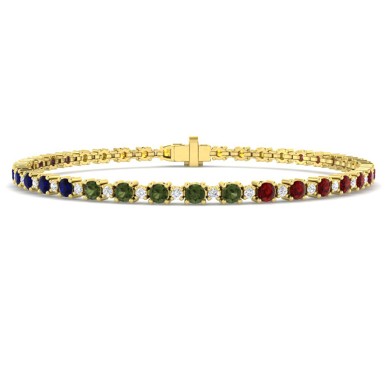 Multi Sapphire Bracelet in 9K Yellow Gold