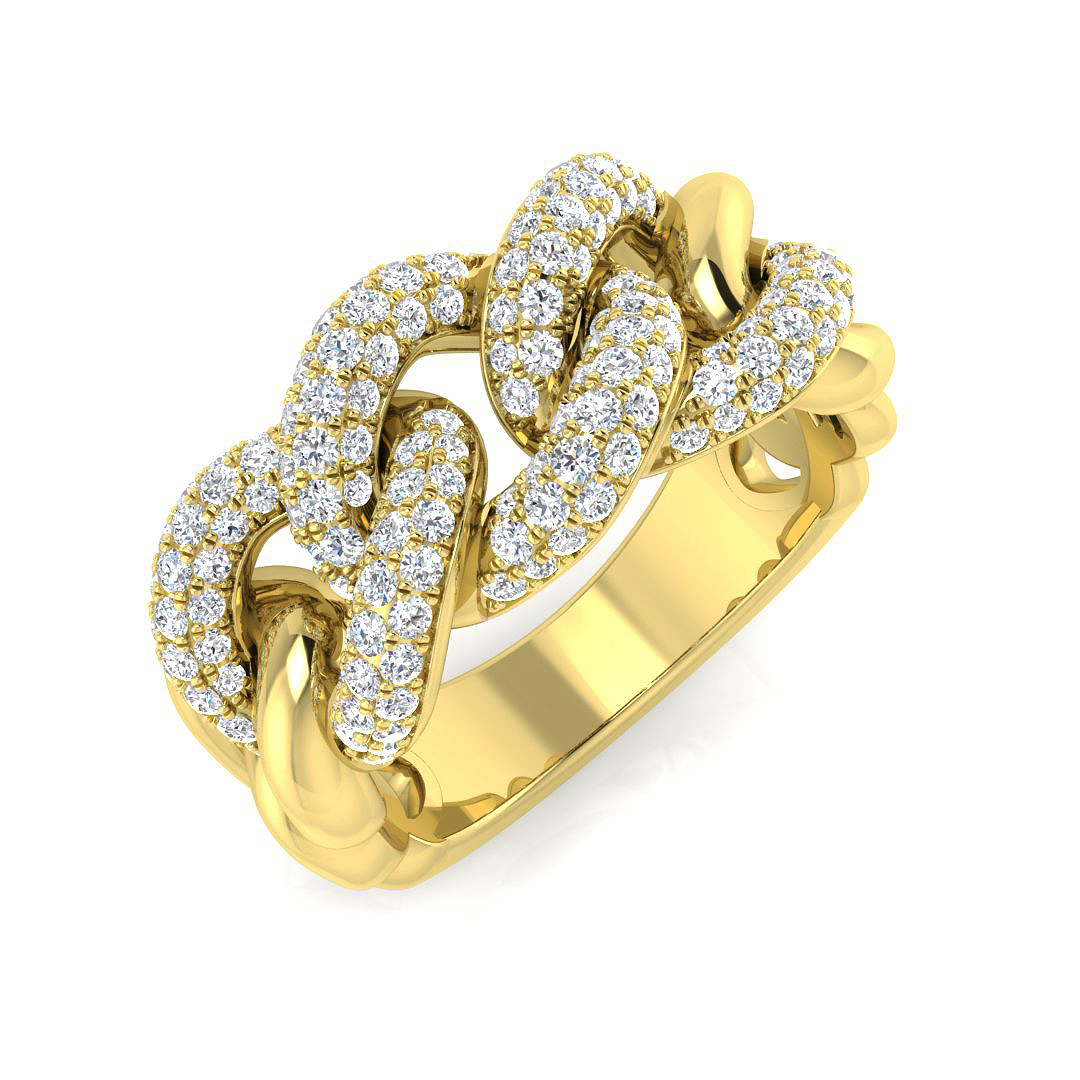 0.75ct Lab-Grown Diamond Pave Ring in 9K Yellow Gold