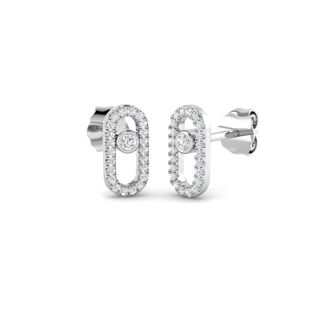 0.15ct Lab-Grown Diamond Paper Clip Earrings in 9K White Gold