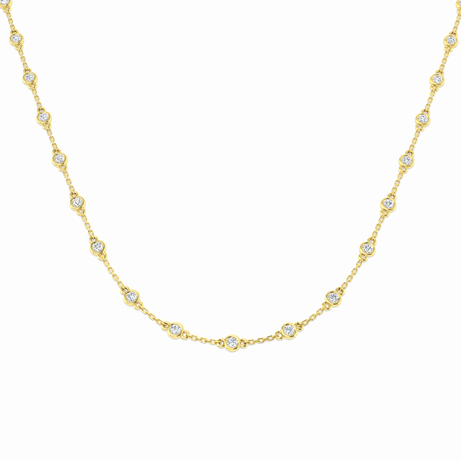 1.76ct Lab-Grown Diamond Spectacle Necklace in 9K Yellow Gold