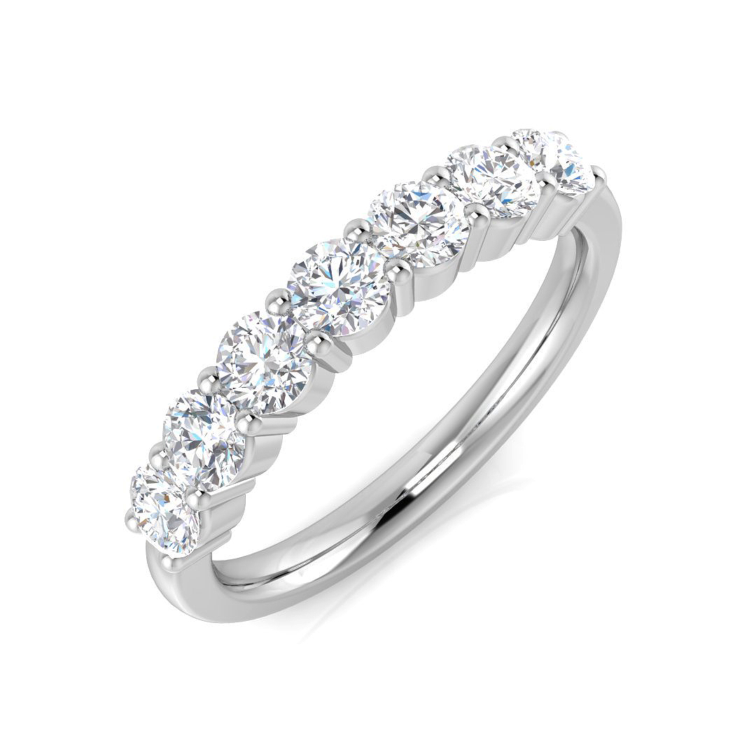 0.83ct Lab-Grown Diamond 6-10 Stone Ring in 9K White Gold