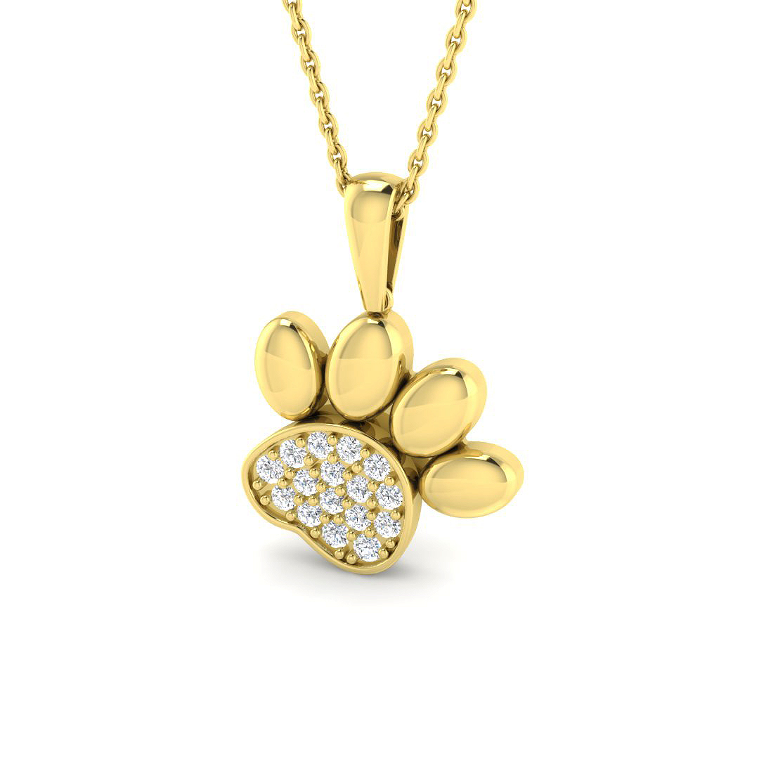 0.20ct Natural Diamond Shape Pendant in 9K Yellow Gold