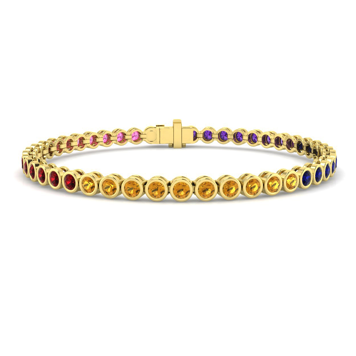 Multi Sapphire Bracelet in 9K Yellow Gold