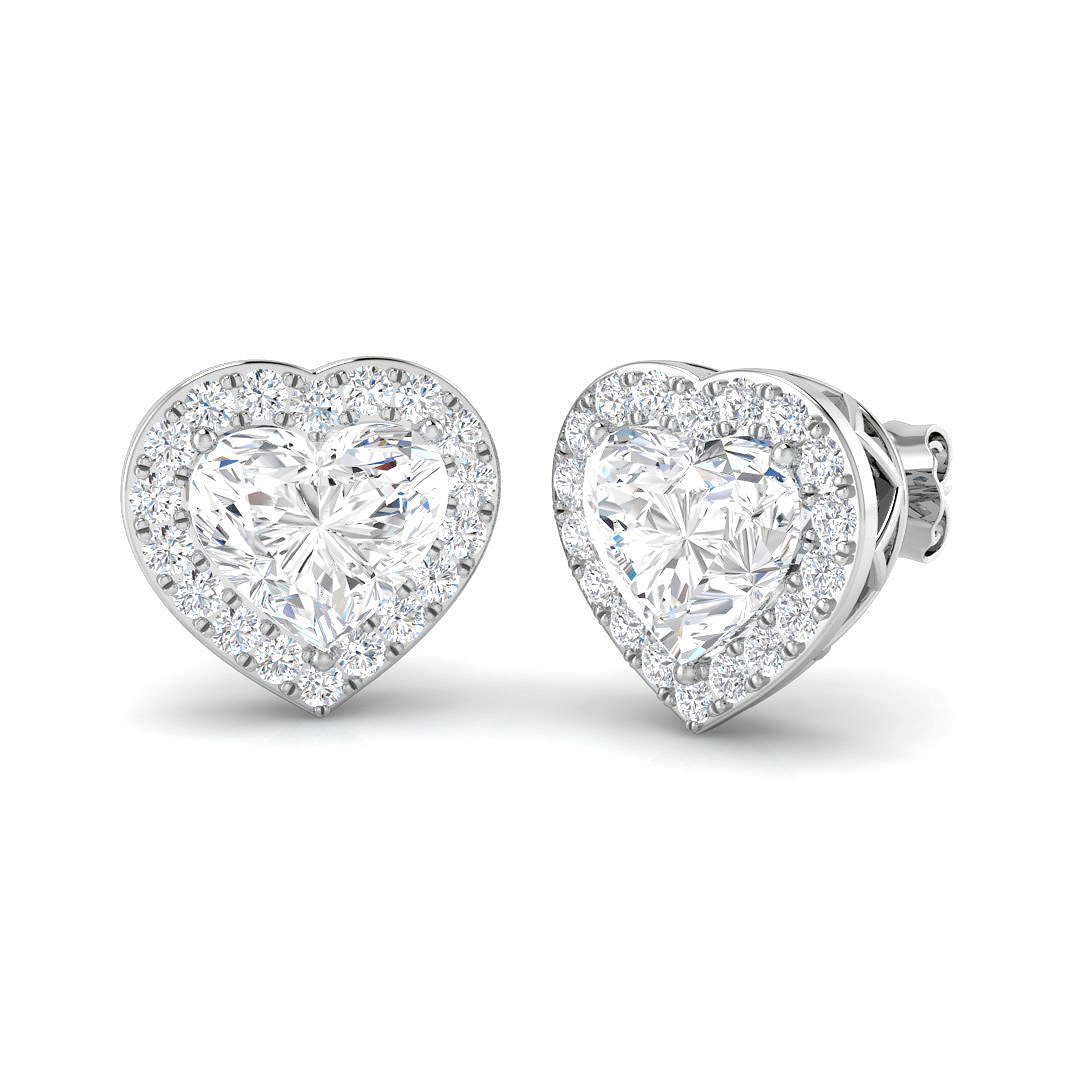 4.72ct Lab-Grown Diamond Halo Earrings in 9K White Gold