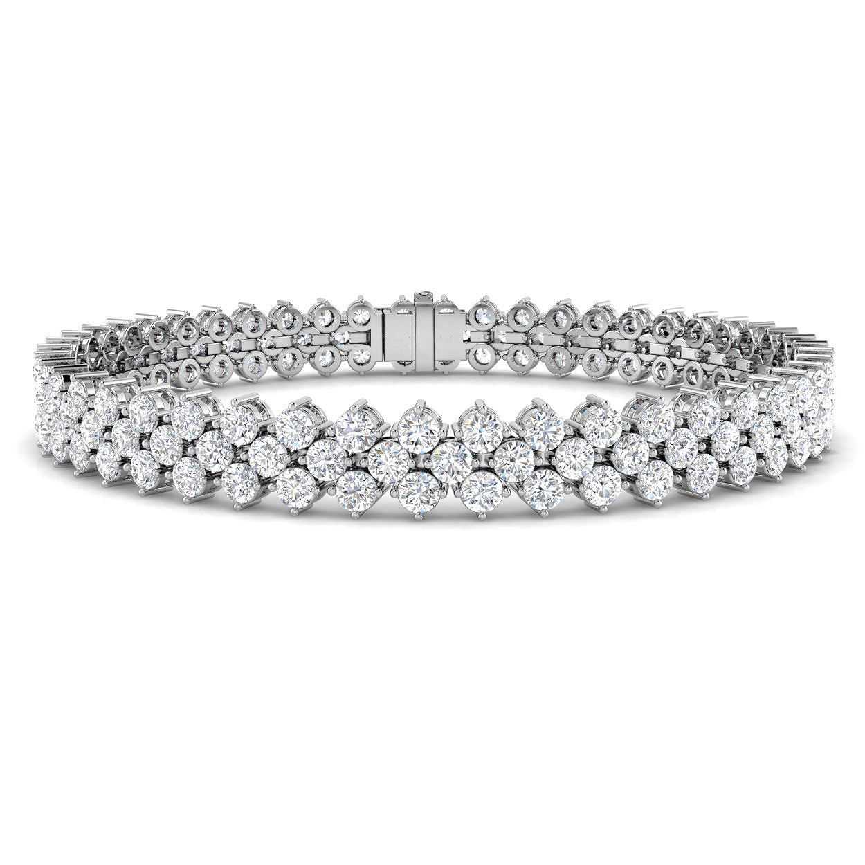 10.08ct Lab-Grown Diamond Fancy Bracelet in 9K White Gold