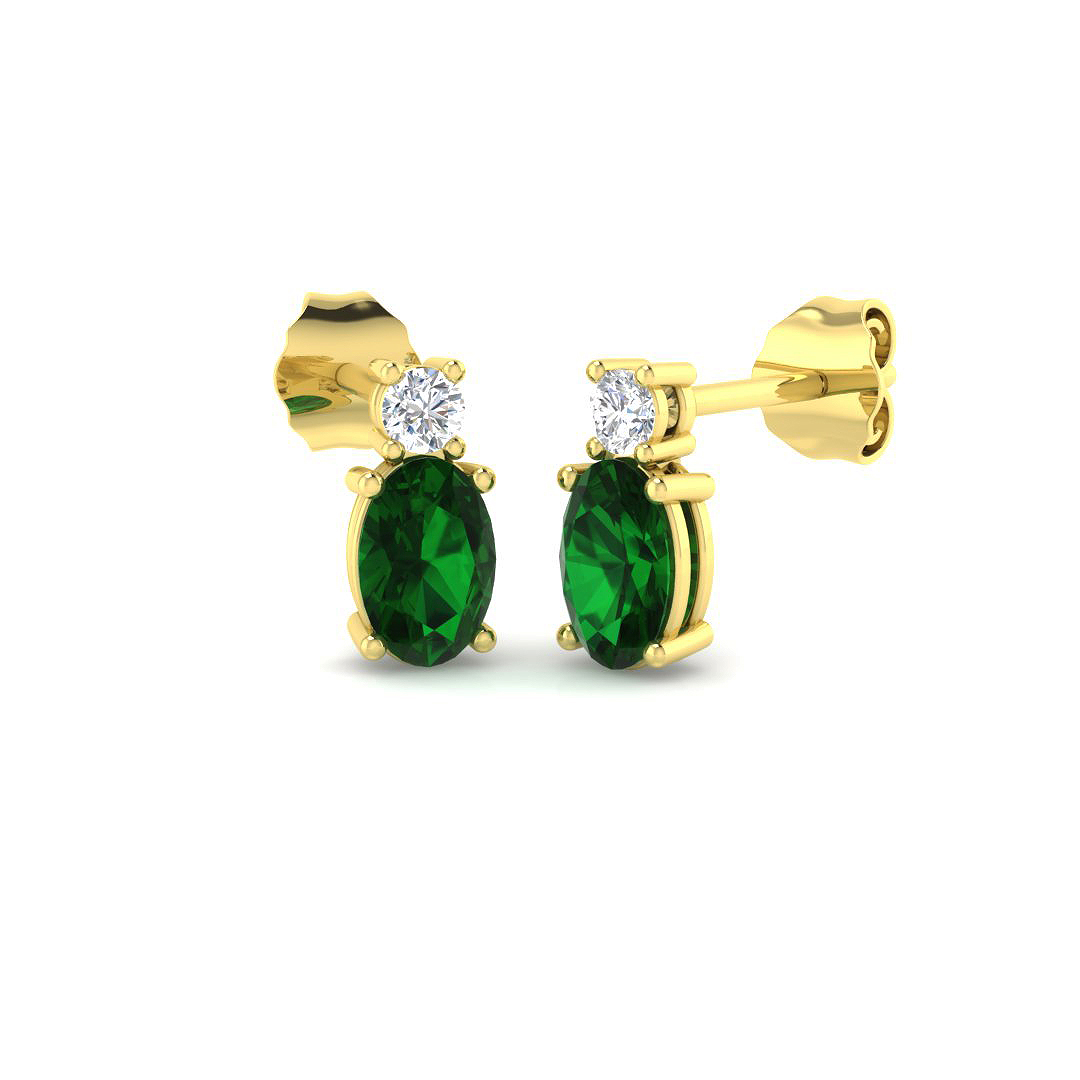 Drop & Trilogy Earrings in 9K Yellow Gold