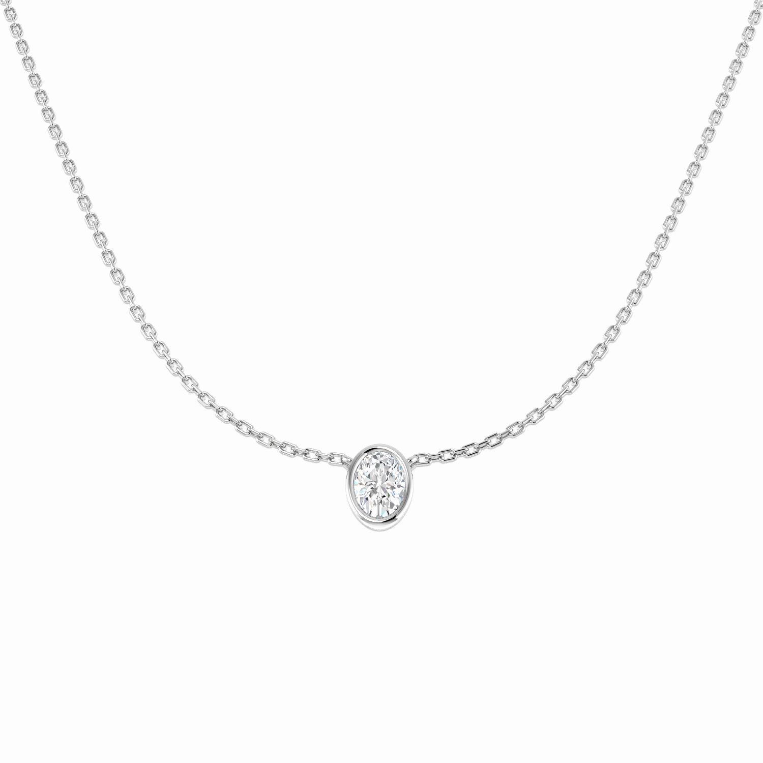0.55ct Lab-Grown Diamond Solitaire Necklace in 9K White Gold
