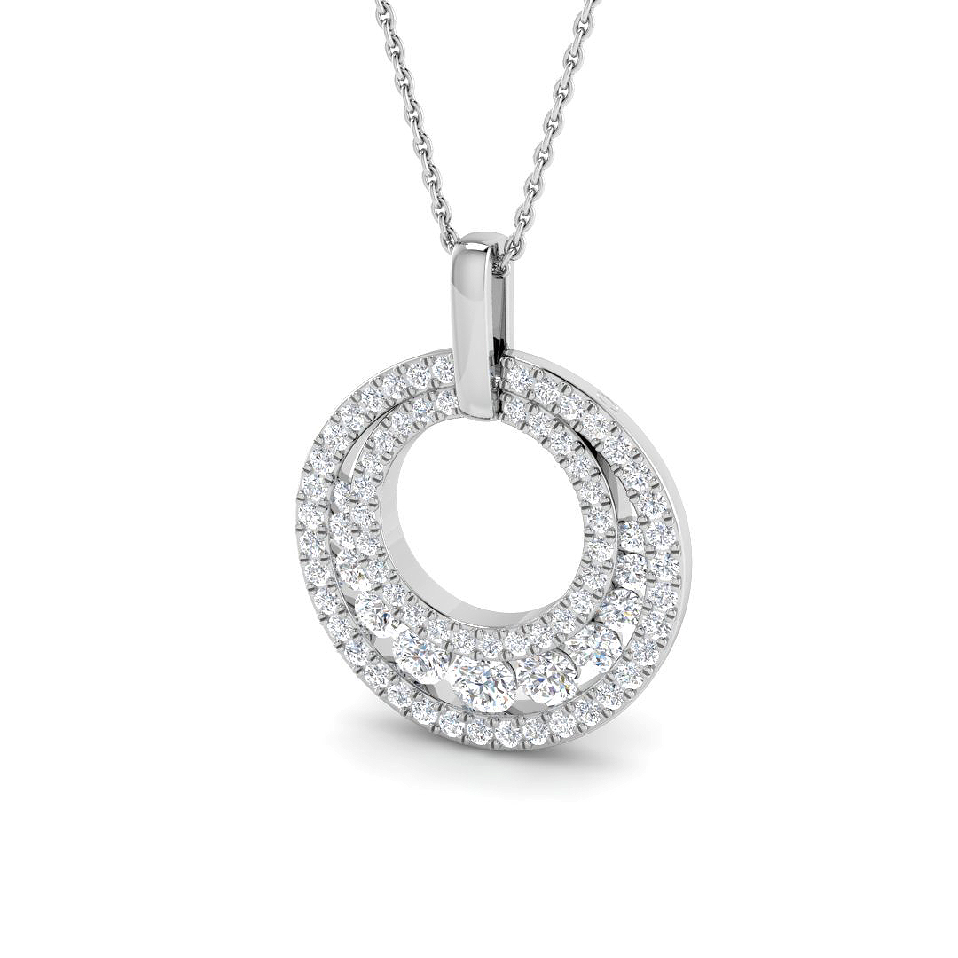 1.25ct Natural Diamond Circle of Life Pendant in 9K White Gold