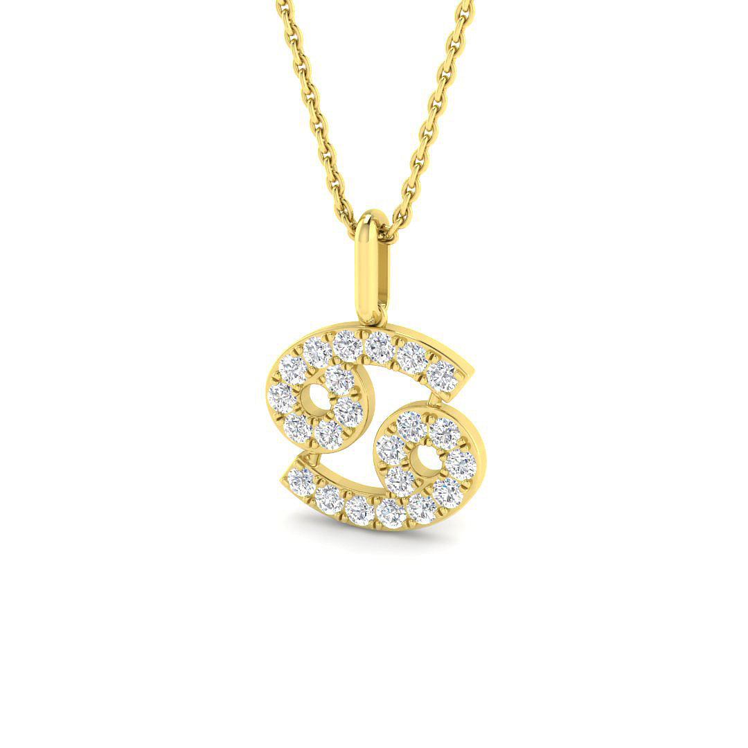 0.42ct Lab-Grown Diamond Star Signs Pendant in 9K Yellow Gold