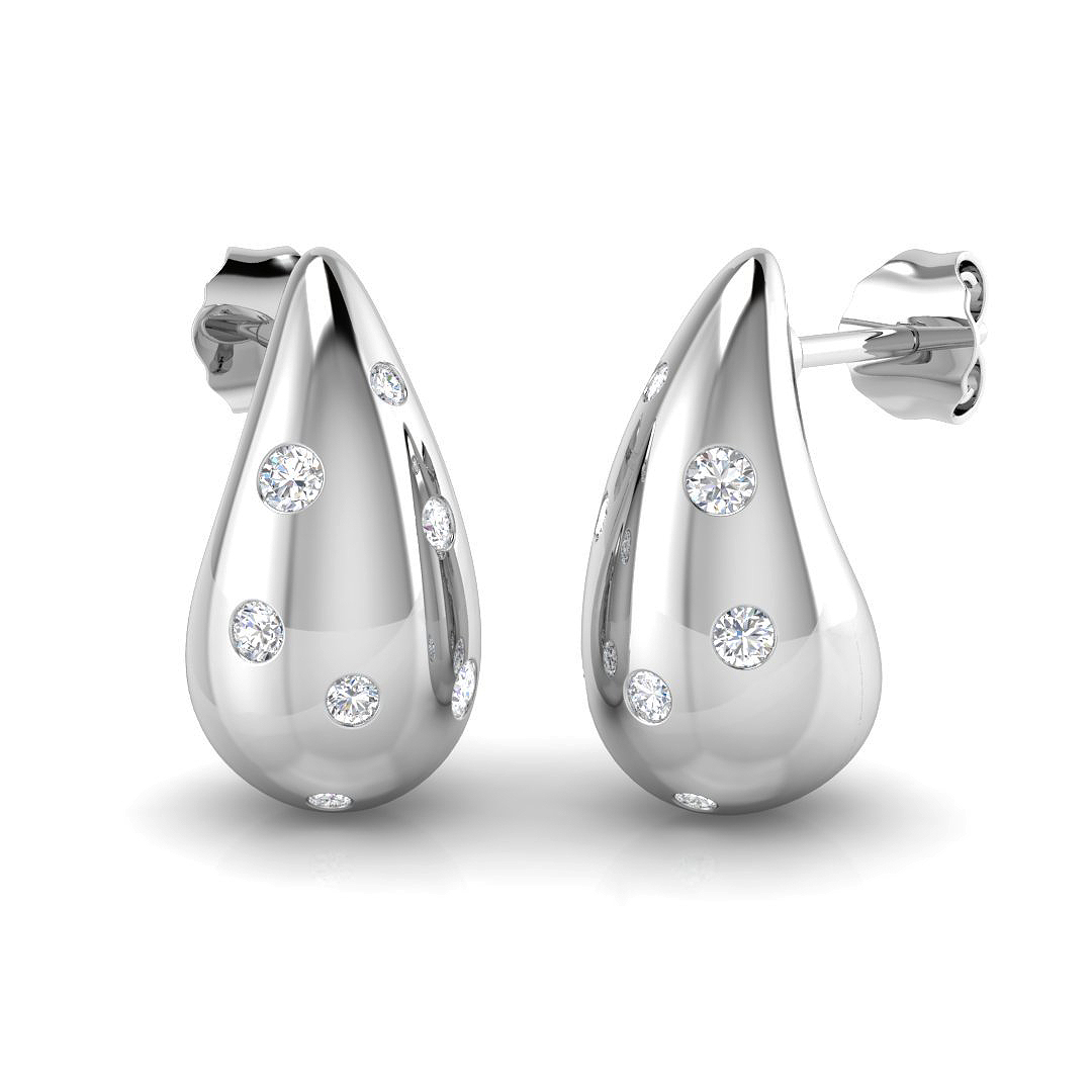 0.26ct Natural Diamond Fancy Earrings in 18K White Gold