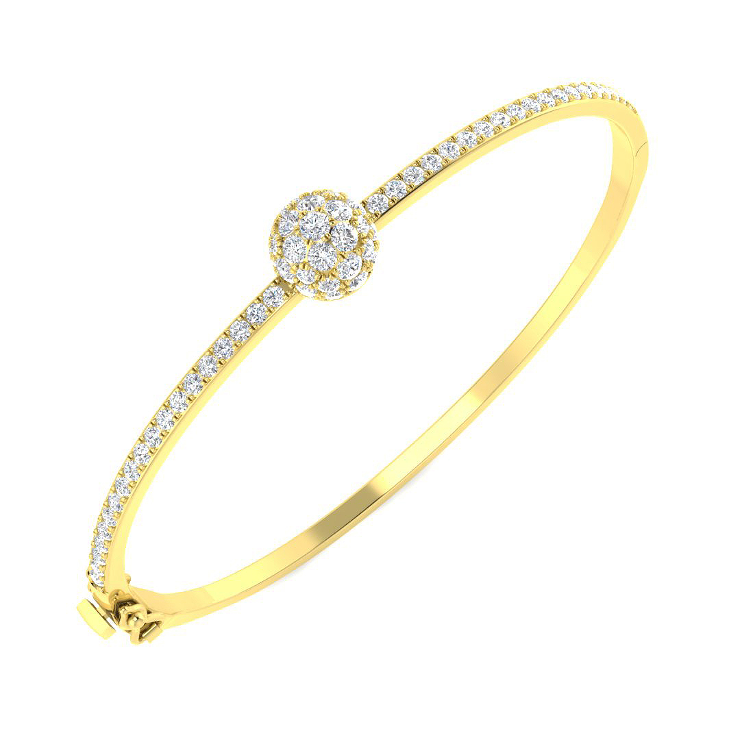 1.87ct Lab-Grown Diamond Fancy Bangle in 9K Yellow Gold