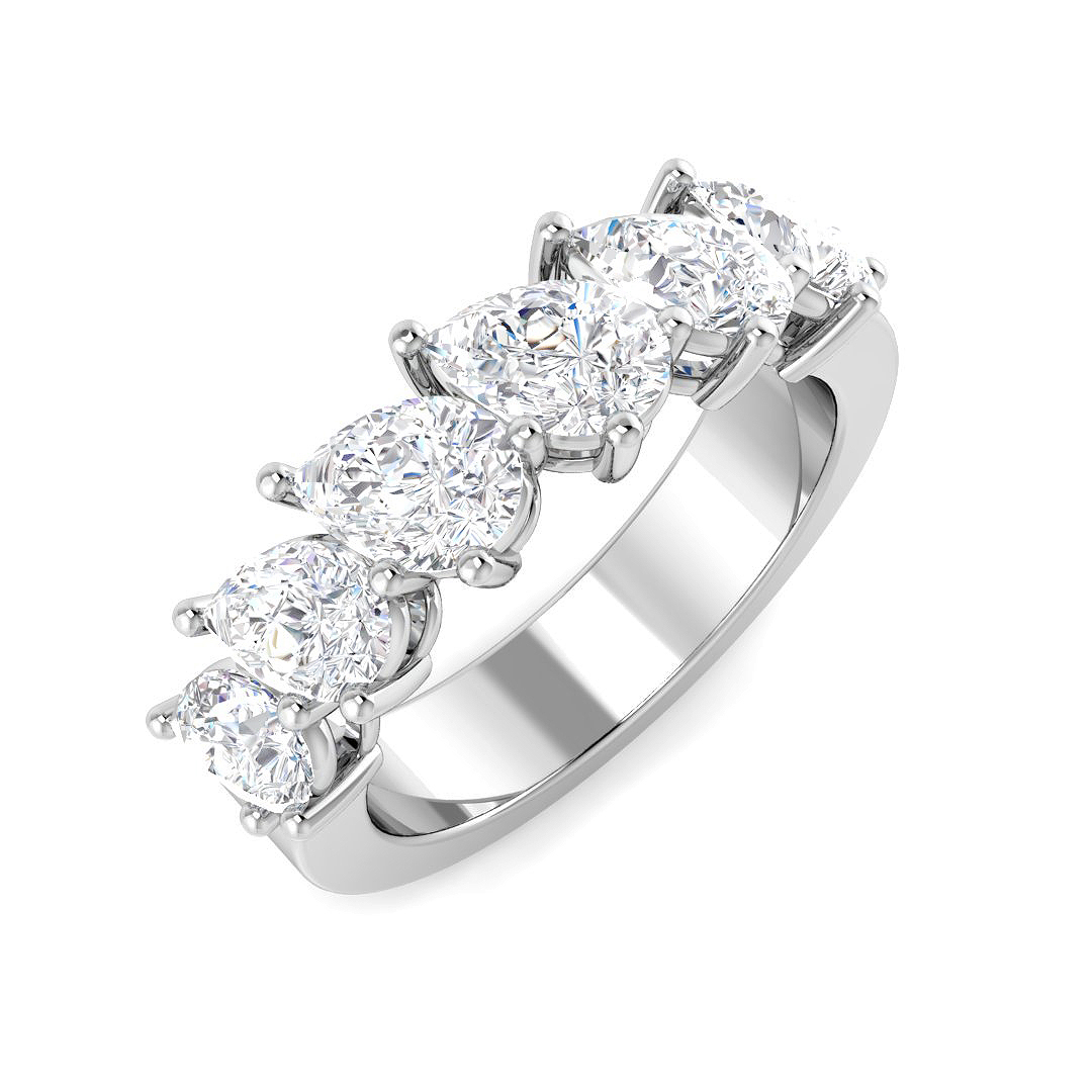 2.16ct Lab-Grown Diamond 6-10 Stone Ring in Platinum Platinum