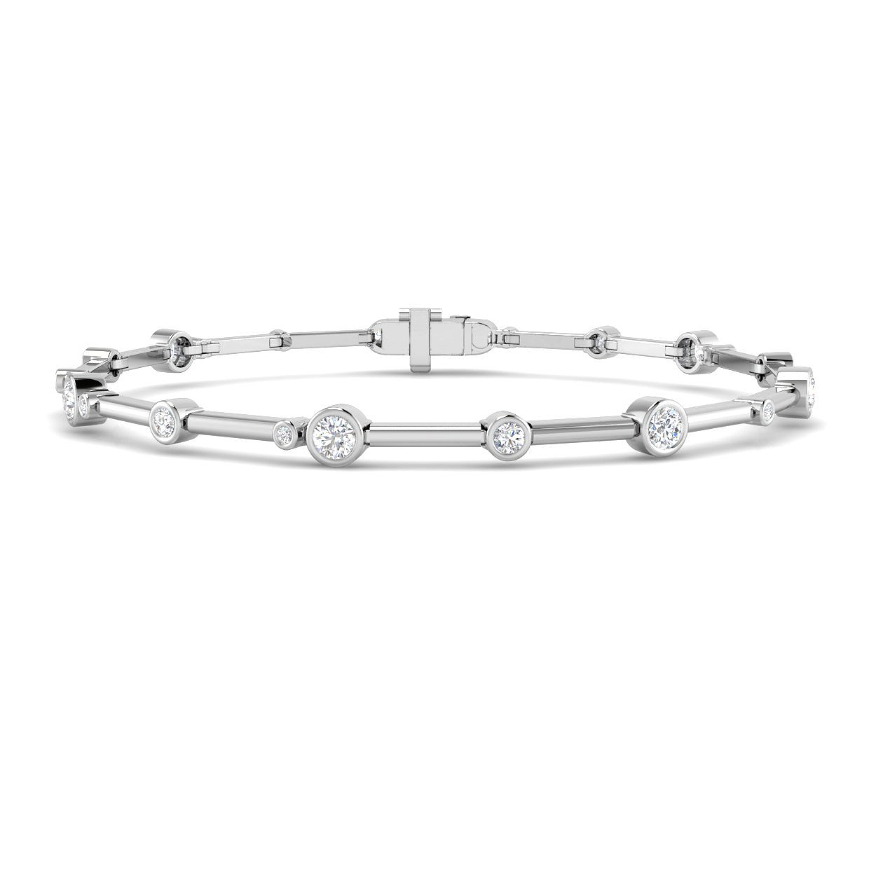 0.94ct Lab-Grown Diamond Spectacle & Solitaire Bracelet in 9K White Gold