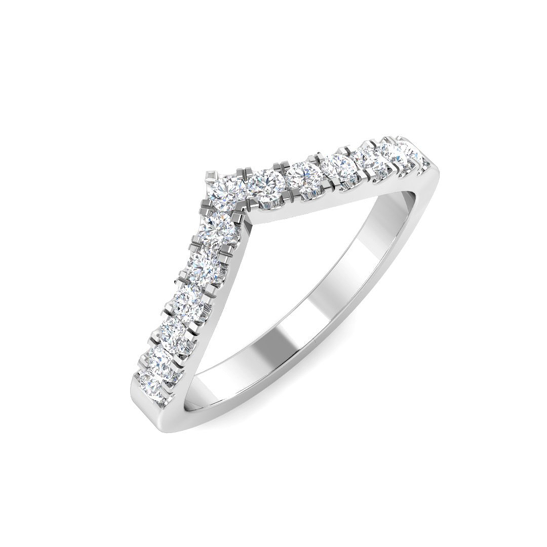 0.29ct Lab-Grown Diamond Wishbone Ring in 9K White Gold
