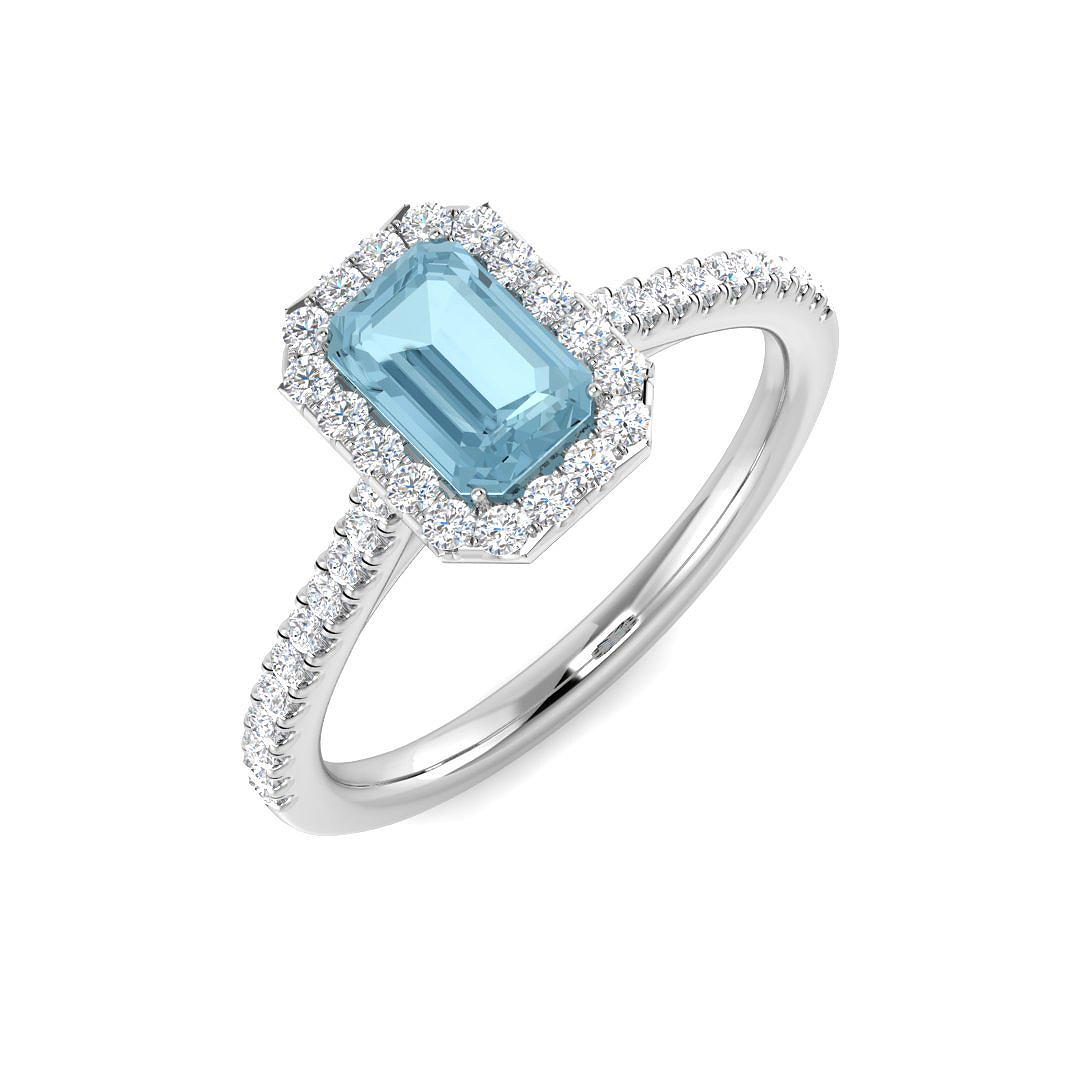 Aquamarine Ring in 9K White Gold
