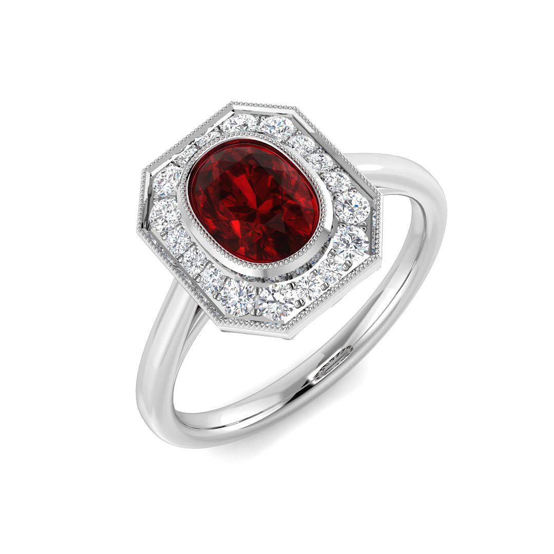 Vintage Ring in 9K White Gold