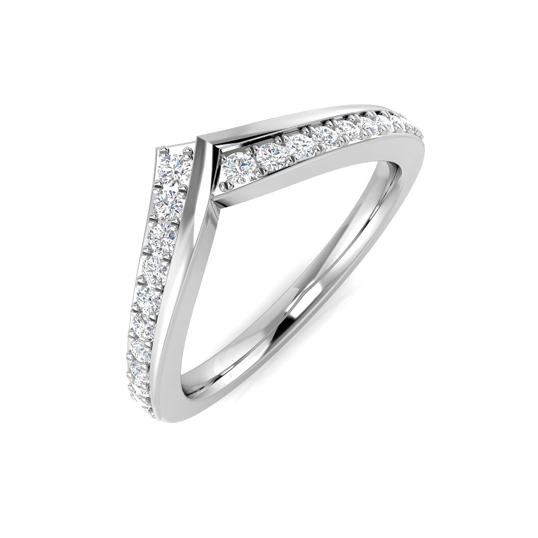 0.26ct Natural Diamond Wishbone Ring in Platinum Platinum