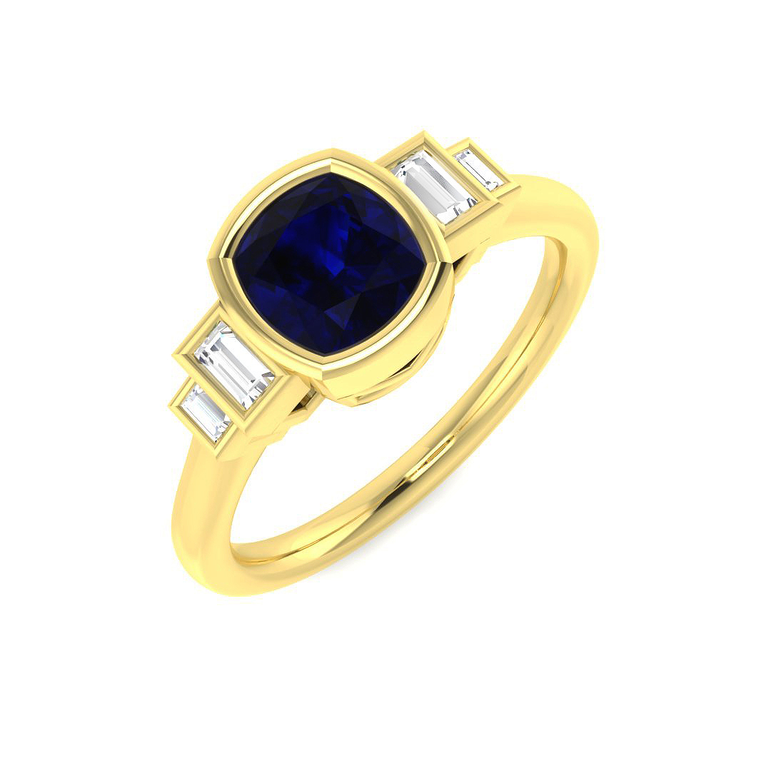 Blue Sapphire Ring in 9K Yellow Gold