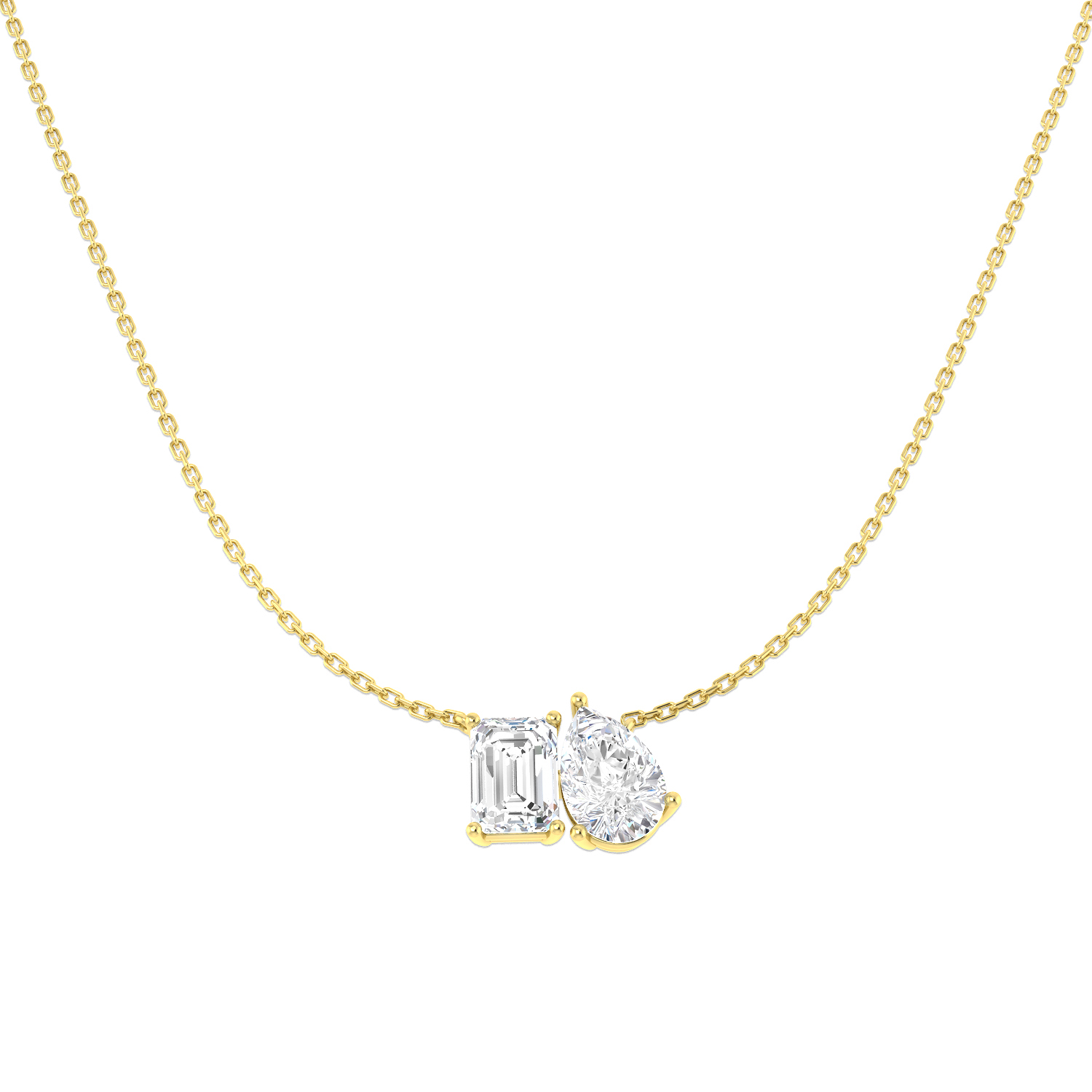 3.03ct Lab-Grown Diamond Shape Necklace in 9K Yellow Gold