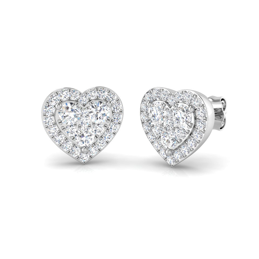 1.15ct Lab-Grown Diamond Cluster Earrings in 9K White Gold