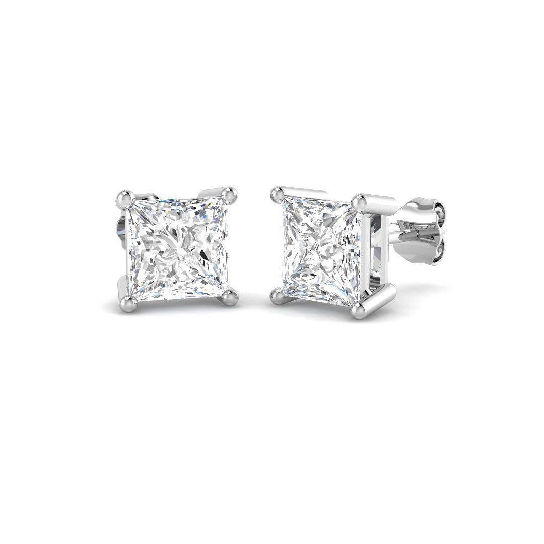 3.01ct Lab-Grown Diamond Solitaire Earrings in 9K White Gold