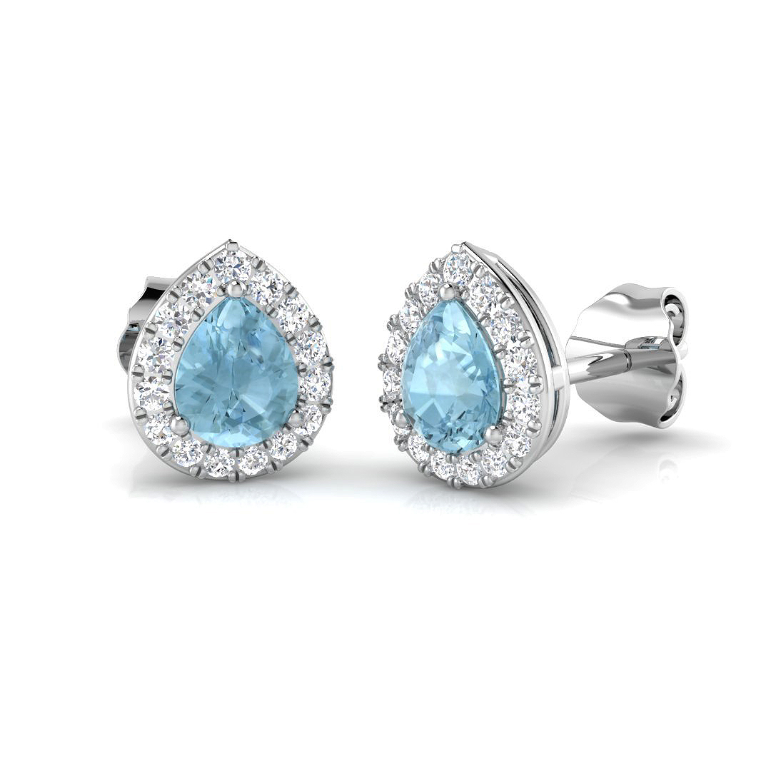 Aquamarine Earrings in 9K White Gold