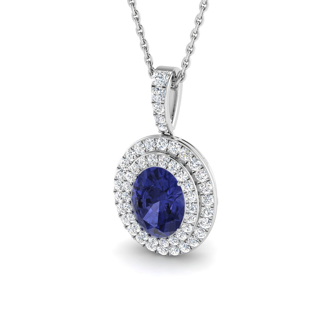 Tanzanite Pendant in 9K White Gold