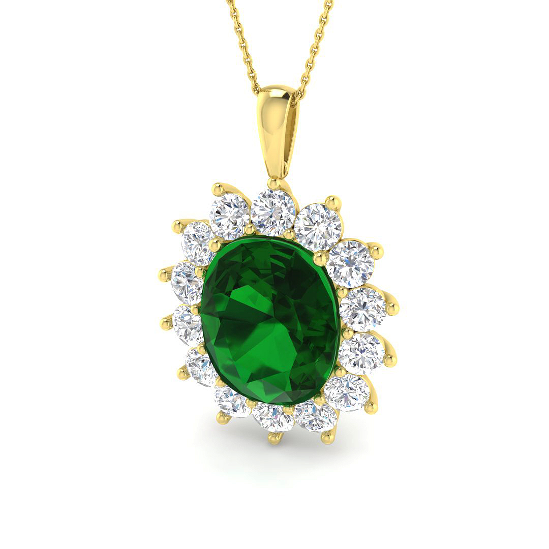 Emerald Pendant in 18K Yellow Gold