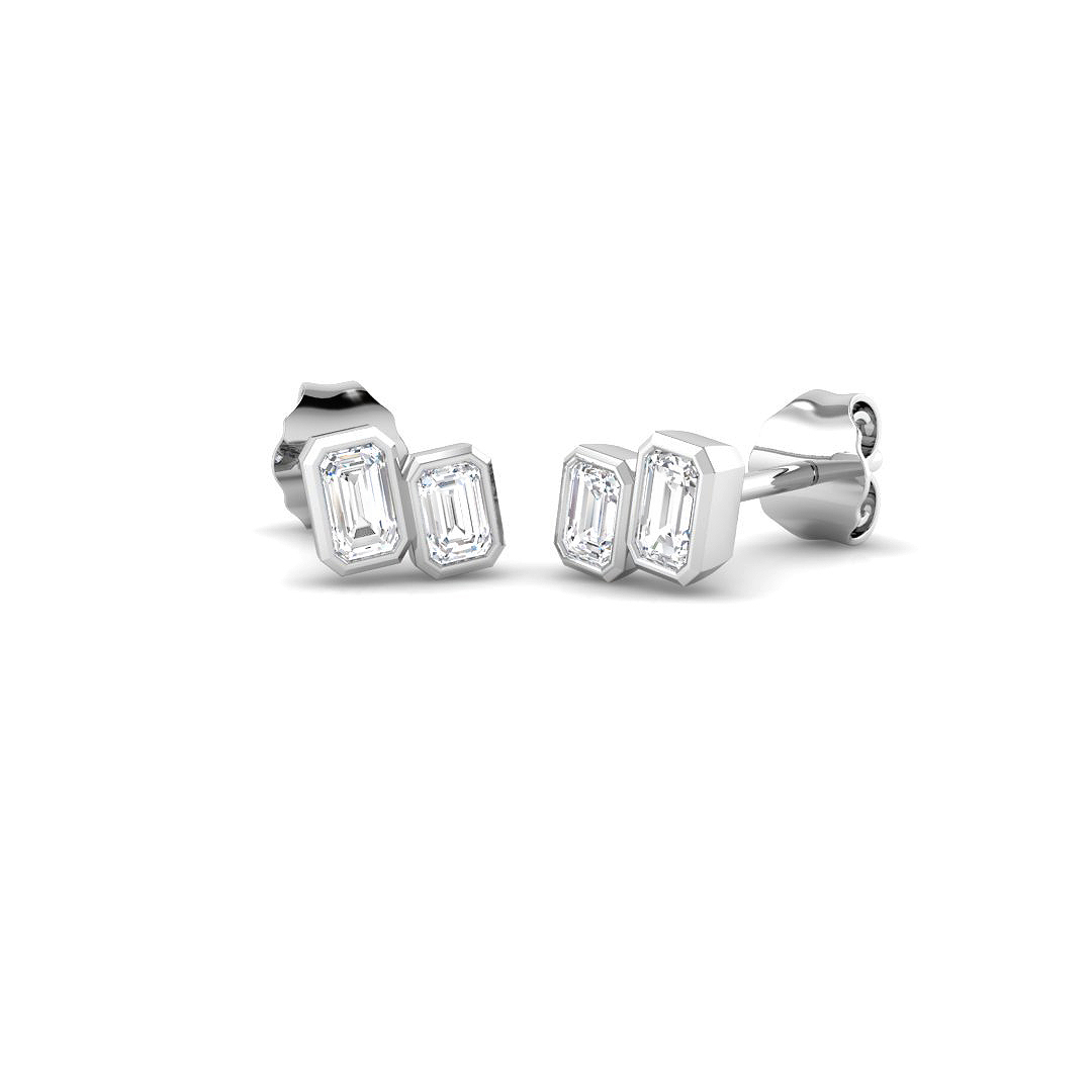 0.41ct Natural Diamond Shape Earrings in 9K White Gold