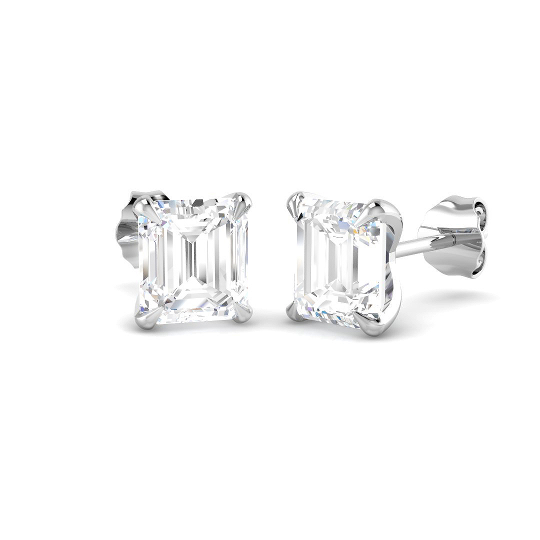 3.00ct Lab-Grown Diamond Solitaire Earrings in 9K White Gold