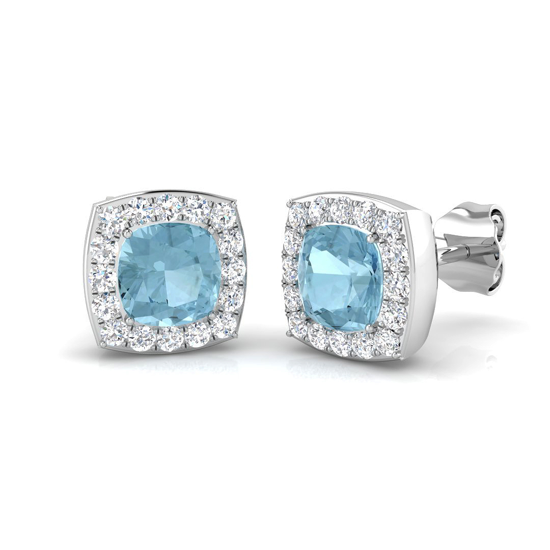 Aquamarine Earrings in 9K White Gold