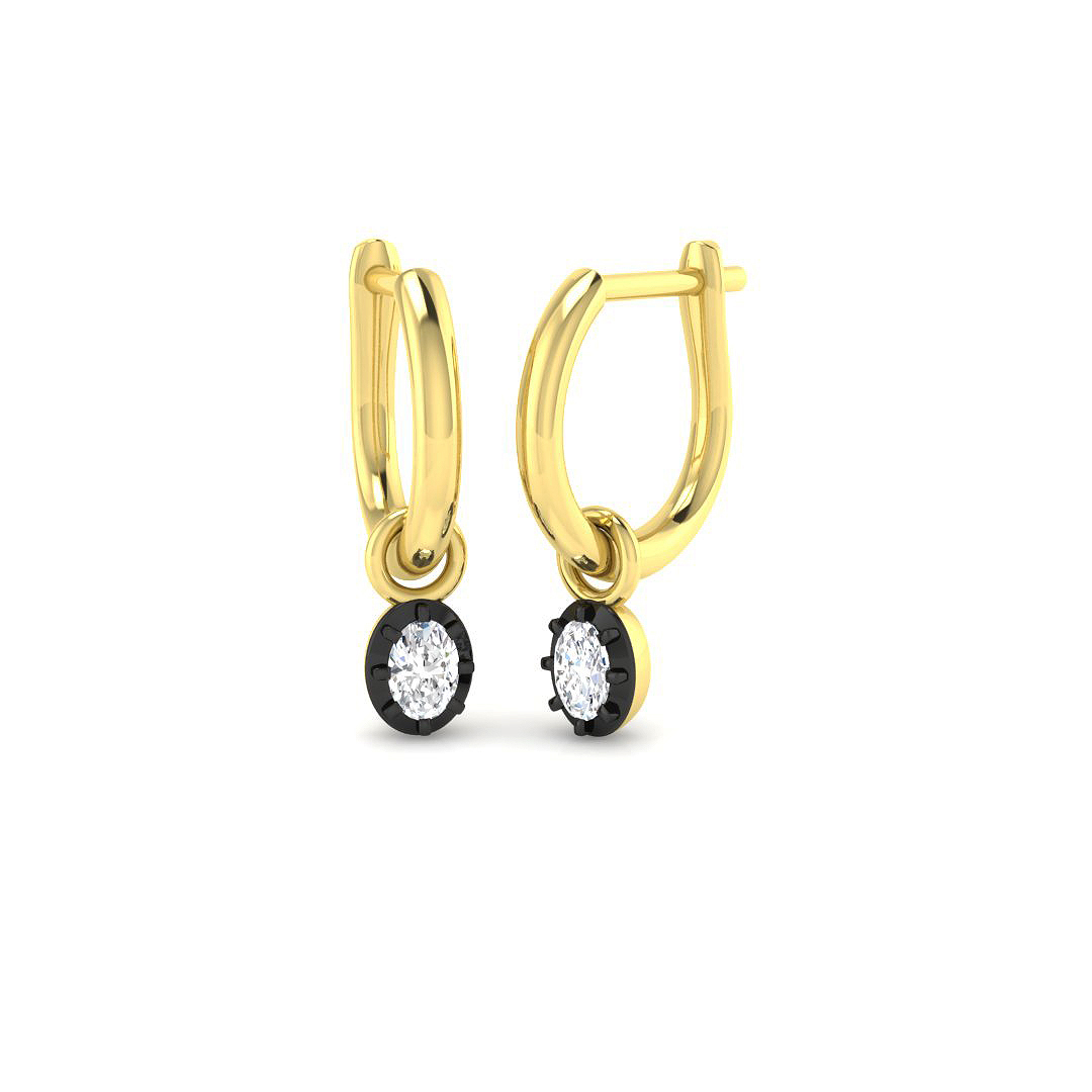 0.21ct Natural Diamond Drop & Trilogy Earrings in 9K Yellow Gold