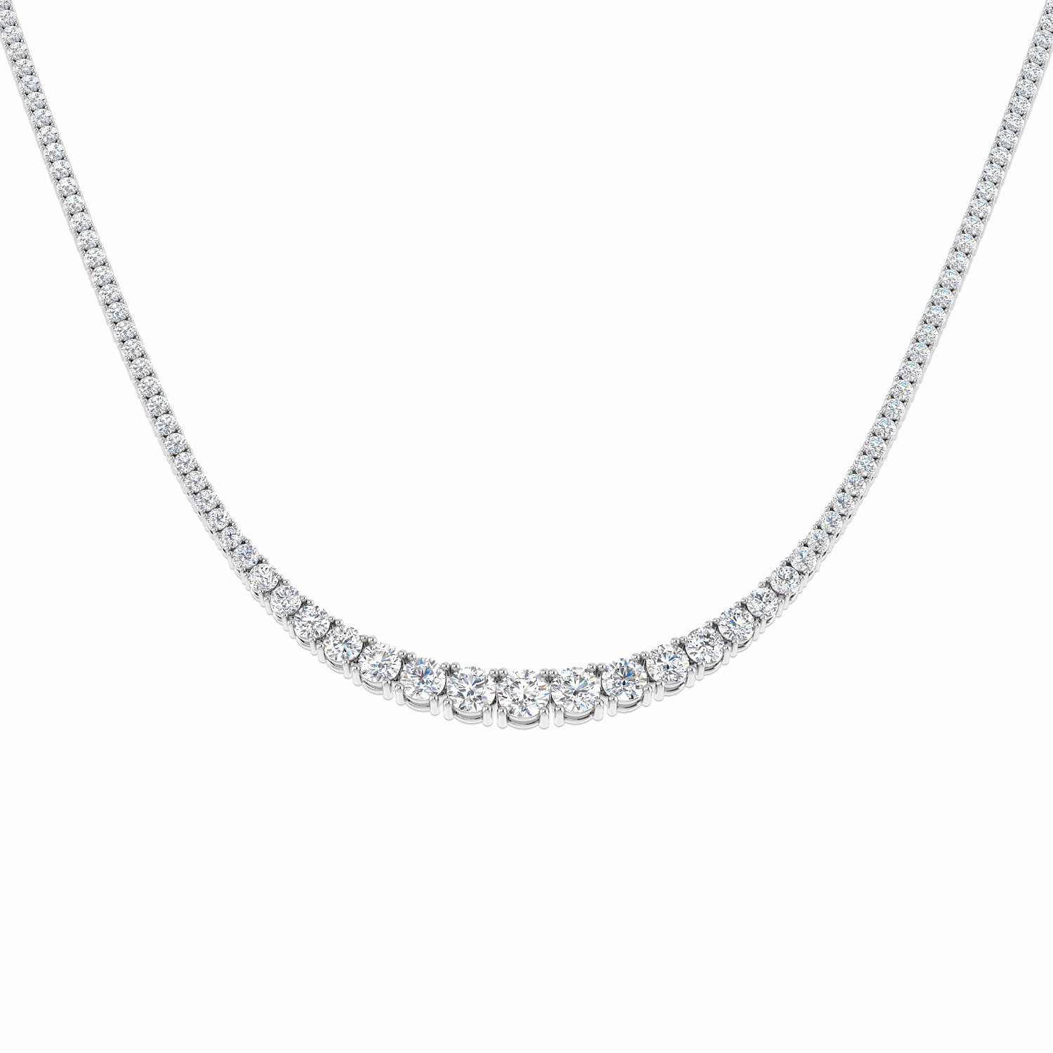 7.98ct Lab-Grown Diamond Tennis Necklace in 9K White Gold