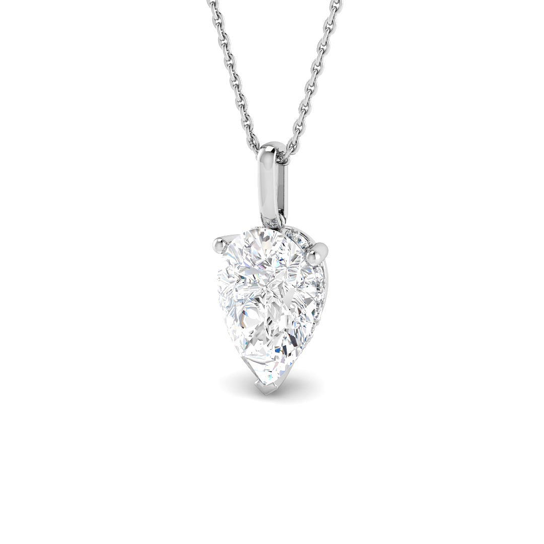 3.21ct Lab-Grown Diamond Solitaire Pendant in 9K White Gold