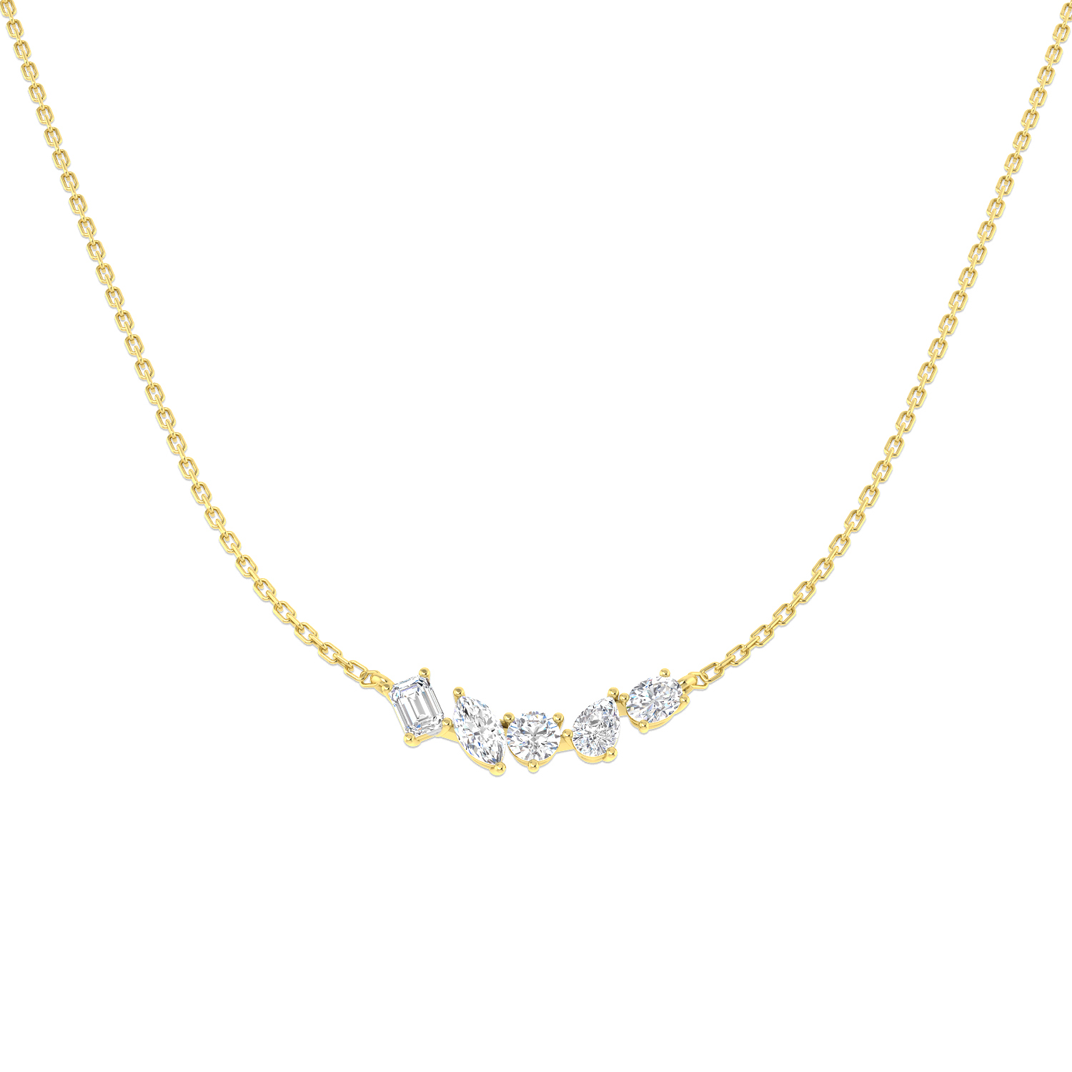 0.85ct Lab-Grown Diamond Spectacle Necklace in 9K Yellow Gold